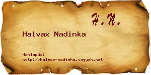 Halvax Nadinka névjegykártya